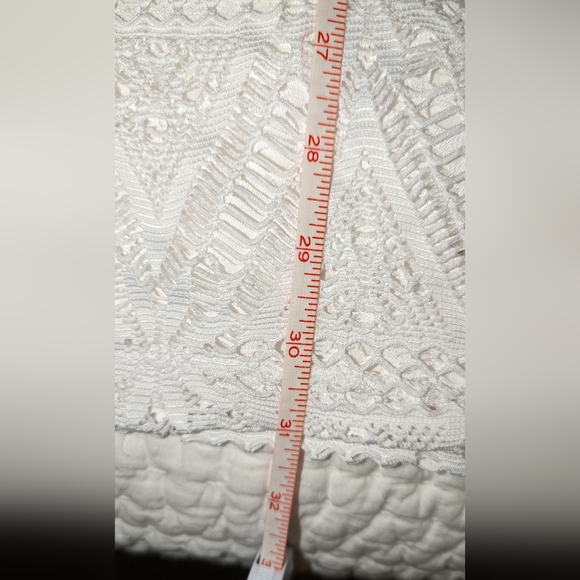 Sheer Crochet Lace Dress Mini Tunic Cover-up White Swimsuit 🤍 Beach - Picture 6 of 11